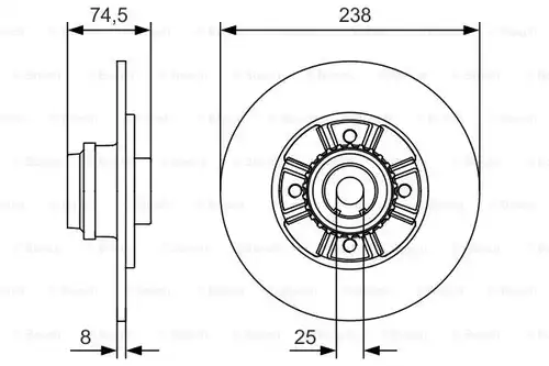 спирачен диск BOSCH 0 986 479 760