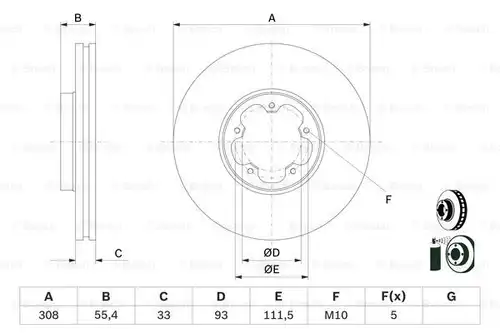 спирачен диск BOSCH 0 986 479 D40