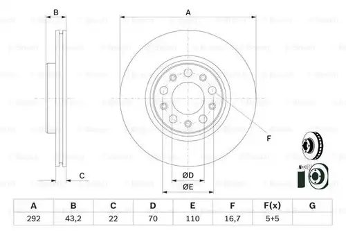 спирачен диск BOSCH 0 986 479 D99