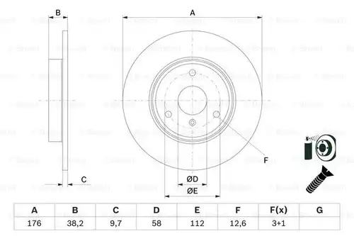 спирачен диск BOSCH 0 986 479 E74