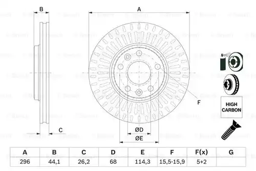 спирачен диск BOSCH 0 986 479 E77
