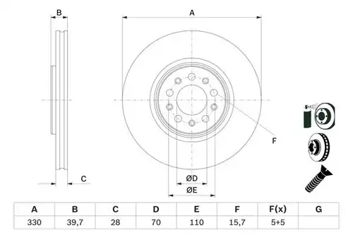 спирачен диск BOSCH 0 986 479 F66