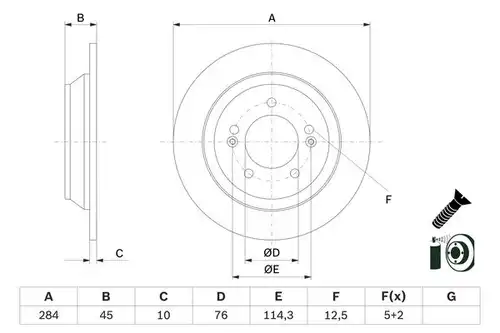 спирачен диск BOSCH 0 986 479 G28