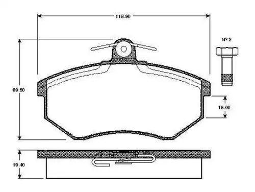 накладки BOSCH 0 986 TB2 070