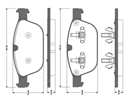 накладки BOSCH 0 986 TB3 095