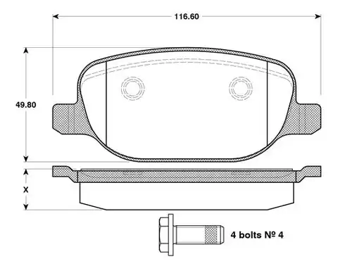 накладки BOSCH 0 986 TB3 122