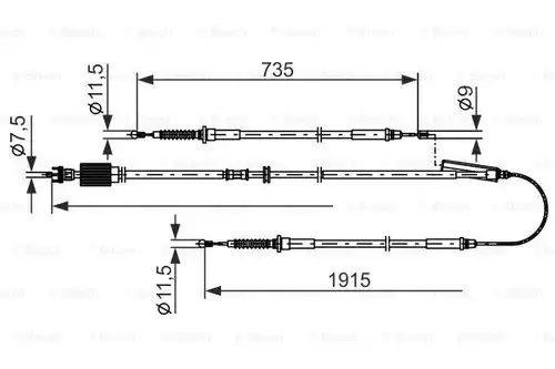 жило за ръчна спирачка BOSCH 1 987 482 801