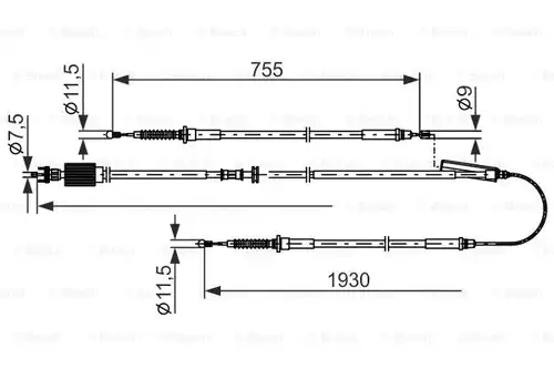 жило за ръчна спирачка BOSCH 1 987 482 802