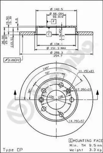 спирачен диск BREMBO 08.5651.20