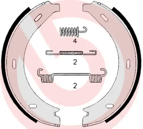 комплект спирачна челюст, ръчна спирачка BREMBO S 50 517