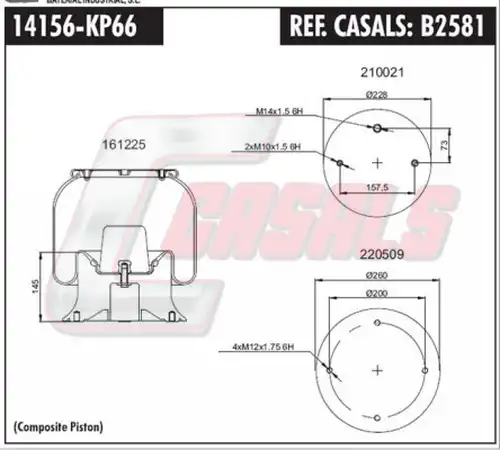 маншон, въздушно окачване CASALS B2581