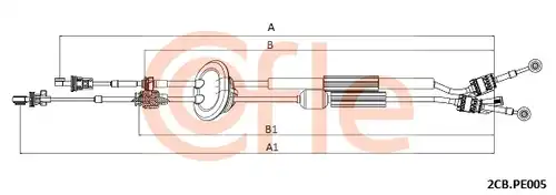 въжен механизъм, ръчна трансмисия COFLE 2CB.PE005