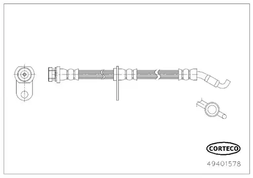 спирачен маркуч CORTECO 49401578