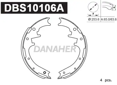 комплект спирачна челюст DANAHER DBS10106A