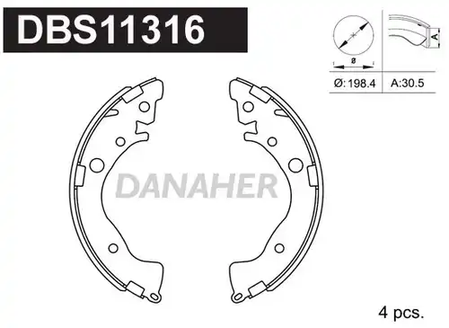 комплект спирачна челюст DANAHER DBS11316