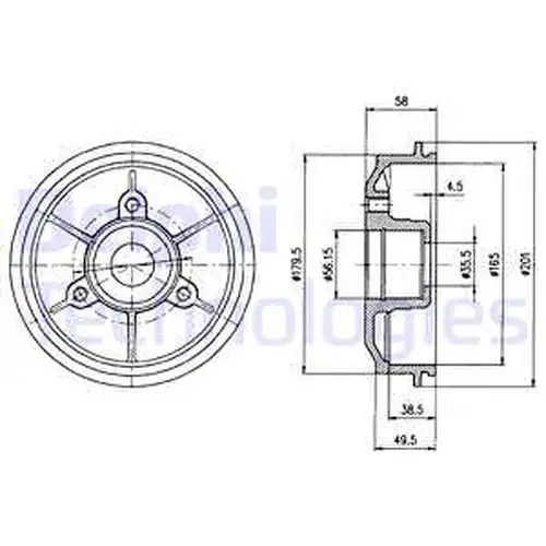 спирачен барабан DELPHI BF267