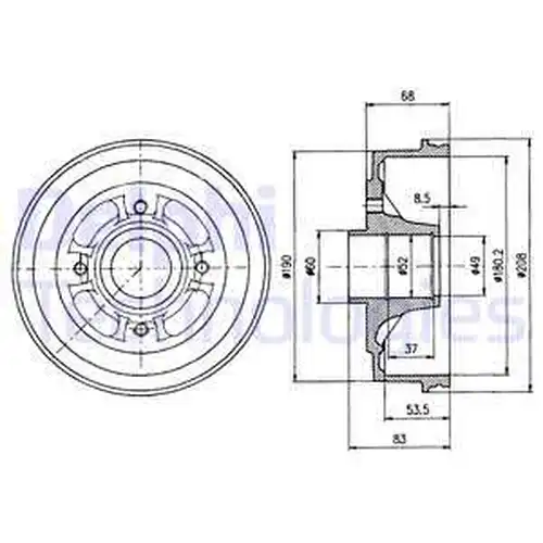 спирачен барабан DELPHI BF272