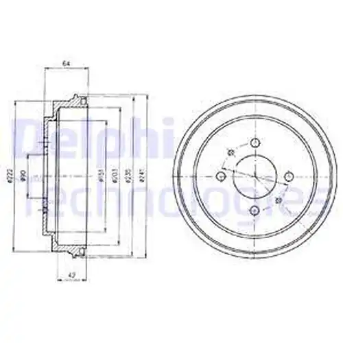 спирачен барабан DELPHI BF485