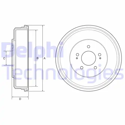 спирачен барабан DELPHI BF586