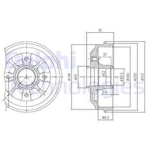 спирачен барабан DELPHI BFR282