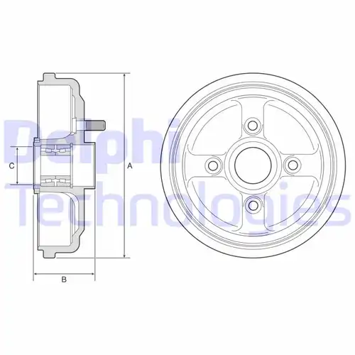 спирачен барабан DELPHI BFR567