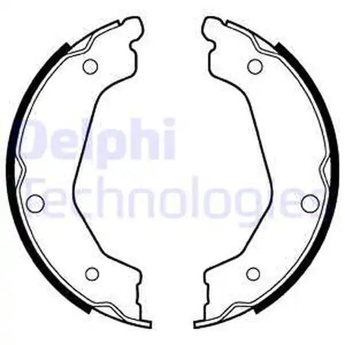 комплект спирачна челюст, ръчна спирачка DELPHI LS2043