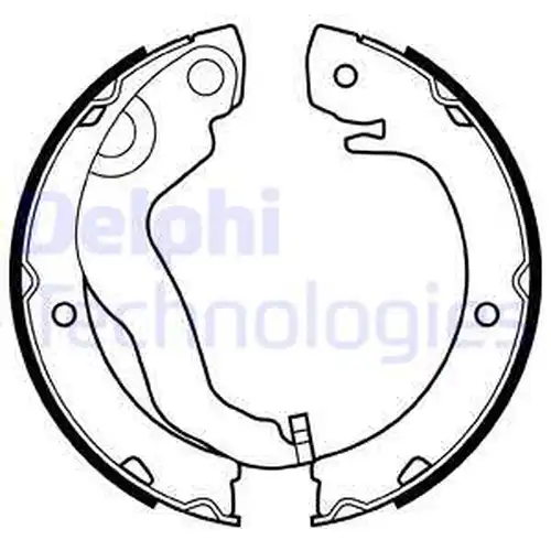 комплект спирачна челюст, ръчна спирачка DELPHI LS2051