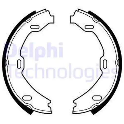 комплект спирачна челюст, ръчна спирачка DELPHI LS2084