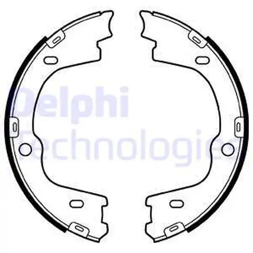 комплект спирачна челюст, ръчна спирачка DELPHI LS2086