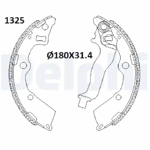 комплект спирачна челюст DELPHI LS2199
