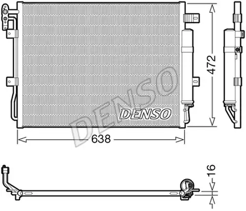 кондензатор, климатизация DENSO DCN14003