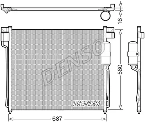 кондензатор, климатизация DENSO DCN46037