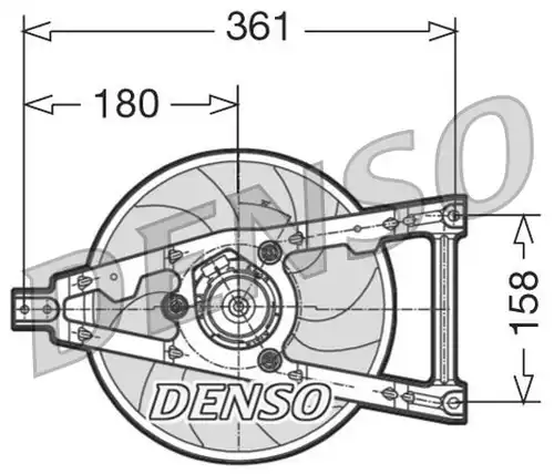 вентилатор, охлаждане на двигателя DENSO DER09011