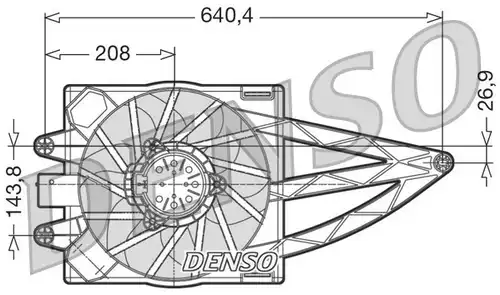 вентилатор, охлаждане на двигателя DENSO DER09019