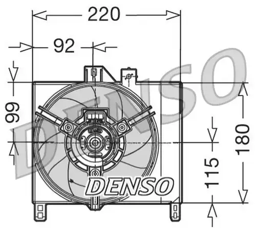 вентилатор, охлаждане на двигателя DENSO DER16002