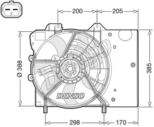 вентилатор, охлаждане на двигателя DENSO DER21024