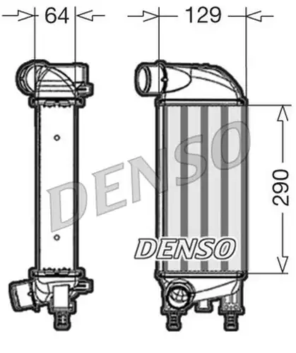 интеркулер (охладител за въздуха на турбината) DENSO DIT09110
