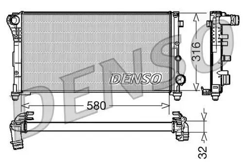 воден радиатор DENSO DRM09084