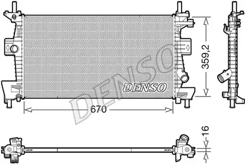 воден радиатор DENSO DRM10114