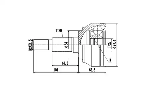 каре комплект, полуоска DYNAMATRIX DCV861050
