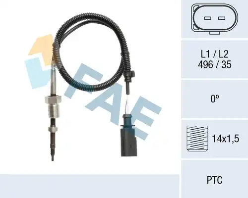 датчик, температура на изгорелите газове FAE 68118