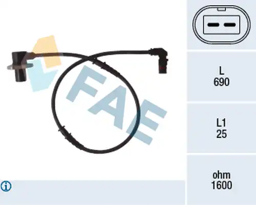 датчик, обороти на колелото FAE 78074