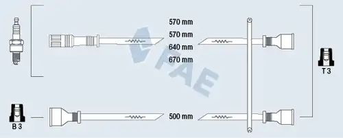 комплект запалителеи кабели FAE 83010