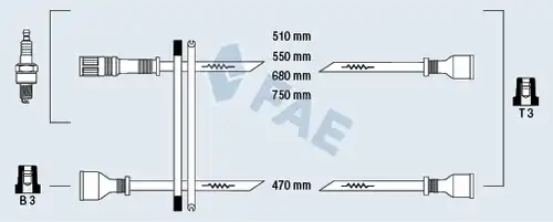 комплект запалителеи кабели FAE 83060