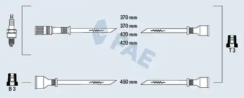 комплект запалителеи кабели FAE 83140