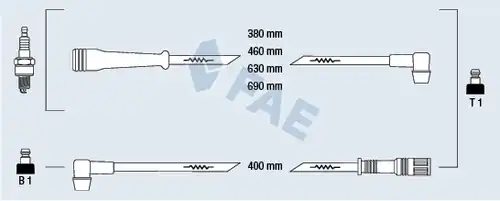 комплект запалителеи кабели FAE 83170