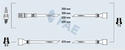 комплект запалителеи кабели FAE 83500