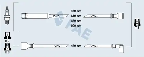 комплект запалителеи кабели FAE 83550