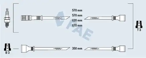 комплект запалителеи кабели FAE 83590