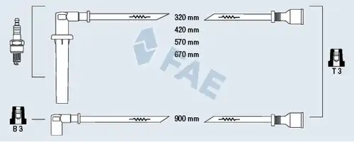 комплект запалителеи кабели FAE 85190
